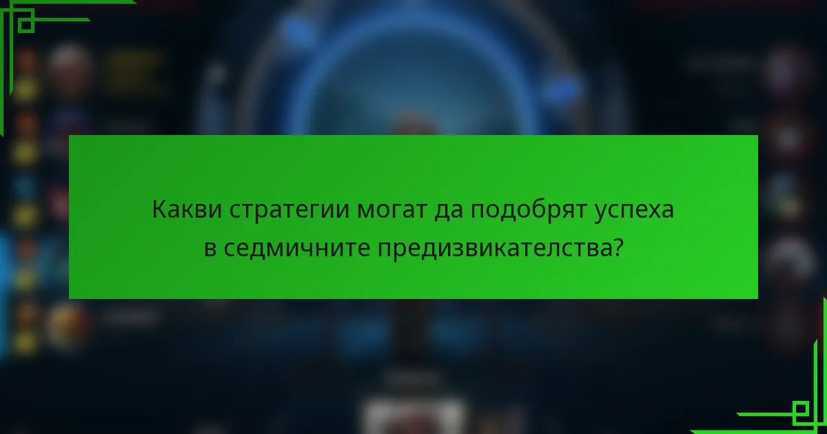 Какви стратегии могат да подобрят успеха в седмичните предизвикателства?